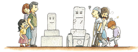 初代竹谷先生現地指導風景　初代竹谷先生(中央)